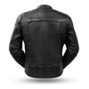 Nemesis Leather Scooter Style Mens Motorcycle Jacket Armor Pockets Side Stretch Panels
