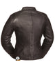 Fashionista Women's Black Leather Scooter Style Motorcycle Jacket