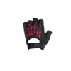 Fingerless Motorcycle Gloves With Red Flames