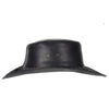 Genuine Black Naked Cowhide Leather Gambler Cowboy Hat
