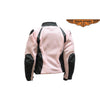 Womens Black and Pink Mesh Armored Motorcycle Jacket Reflective Stripe