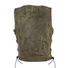 Womens Distressed Brown Naked Leather Motorcycle Vest