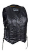 Women"s Split Cowhide Leather Motorcycle Vest With 7 Pockets