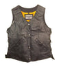 Womens Leather Motorcycle Vest With Gun Pockets Side Laces
