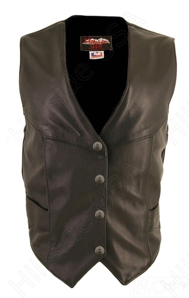 Ladies Made in USA Naked Leather Motorcycle Vest