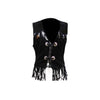 Ladies Black Western Vest with Fringe & Beads