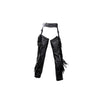 Ladies Leather Western Motorcycle Chaps With Studs Beaded Fringe & Fashion Snap