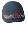 Ladies Red Rose Rhinestone Motorcycle Helmet Patch