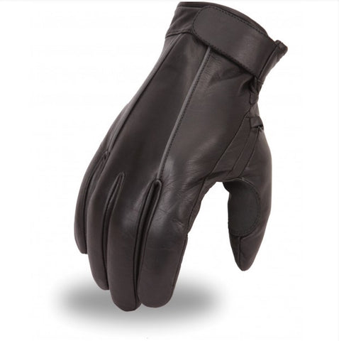 Leather Motorcycle Glove With Reflective Piping and Throttle Grip