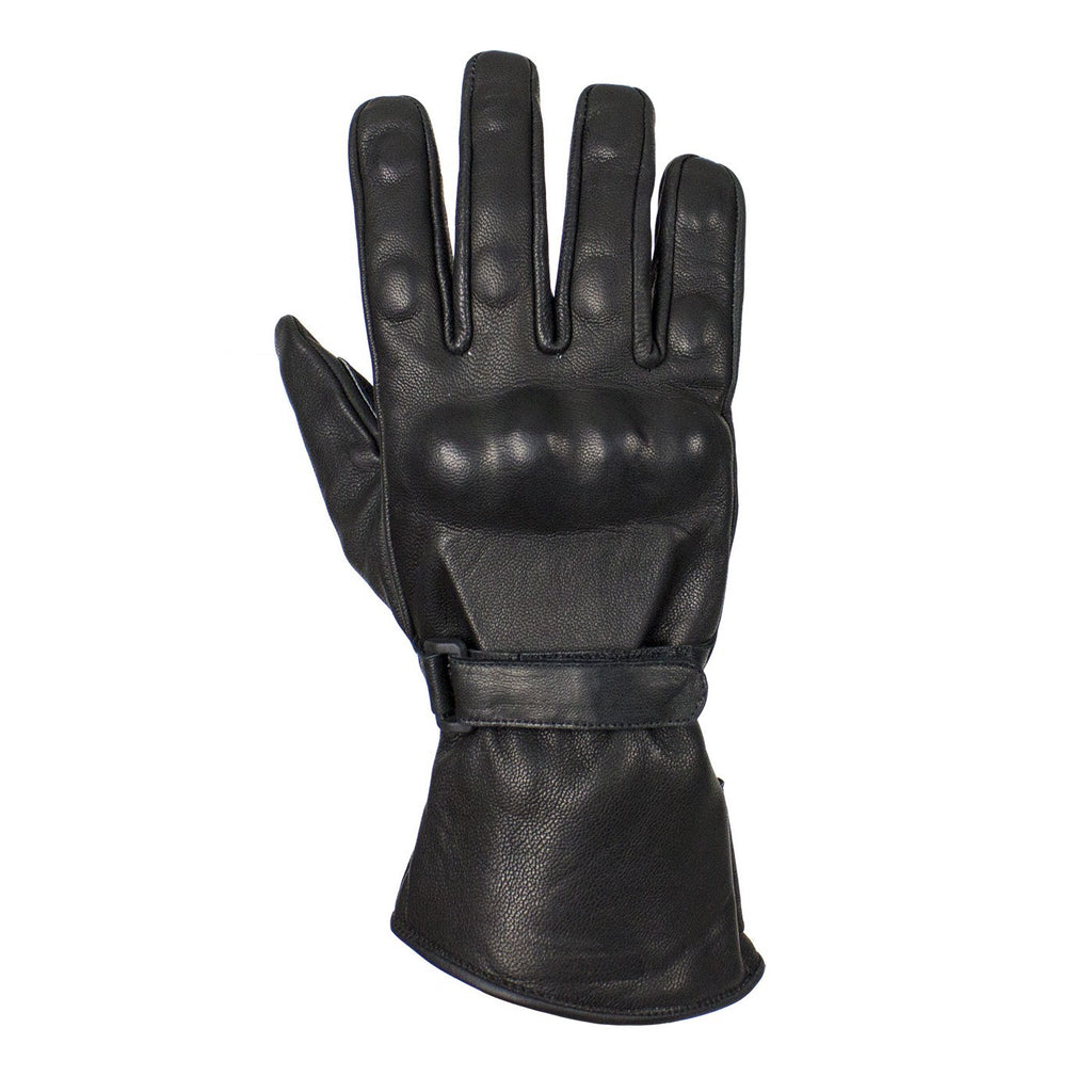 Leather Motorcycle Gloves With Hard Knuckles