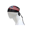Leather Skull Cap Headwrap With USA American Flag