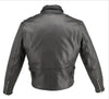 Men's Made in USA Black Horsehide Leather Motorcycle Jacket with Gun Pockets