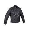 Mens Naked Leather Reflective Skull Motorcycle Jacket With Gun Pockets