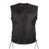 Mens Nylon Textile Motorcycle Vest With Leather Trim And Gun Pocket