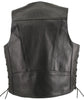 Made in USA Horsehide Leather Motorcycle Vest Indian Head Snaps Pistol Pockets