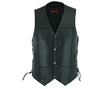 Men's 10 Pocket Leather Motorcycle Vest