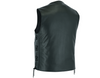 Men's Leather Motorcycle Vest Concealed Carry Solid Back