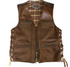Men's Made in USA American Bison Brown Leather Motorcycle Vest