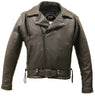 Men's Made in USA Black Bison Leather Vented Motorcycle Jacket