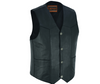 Men's Traditional Leather Motorcycle Vest With Antique Buffalo Nickel Snaps
