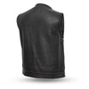 Men's Naked Leather Motorcycle Vest With Gun Pockets Solid Back With Easy Access Panels