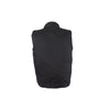 Men's Zippered Black Denim Club Motorcycle Vest Solid Back Fold Down Collar
