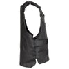 Mens Black Leather Replica Bullet Proof Style Motorcycle Vest