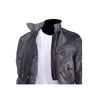 Mens Naked Cowhide Racer Style Vented Motorcycle Jacket Solid Back