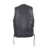 Mens Leather Motorcycle Club Vest With Concealed Carry On Both Sides