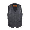 Mens Naked Leather Motorcycle Club Vest With Concealed Carry On Both Sides