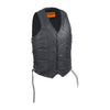 Mens Leather Motorcycle Club Vest With Concealed Carry On Both Sides
