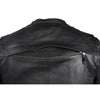 Mens Naked Leather Motorcycle Jacket With Diamond Pattern On The Sides And Shoulders