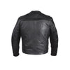 Mens Naked Leather Motorcycle Jacket With Diamond Pattern On The Sides And Shoulders