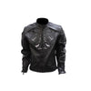 Mens Leather Reflective Skull Motorcycle Jacket