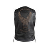 Retro Black Leather Motorcycle Vest With USA Eagle Live To Ride Ride to Live