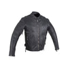 Mens Soft Naked Leather Motorcycle Jacket Racing Collar Gun Pockets
