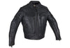 Mens Vented Naked Leather Motorcycle Jacket Night Vision Reflectors