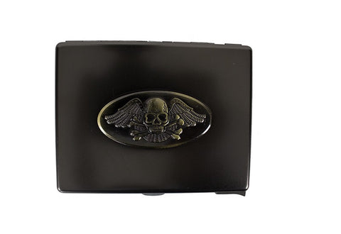 Metal Cigarette Case With Skull And Crossbones