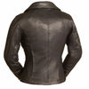 The Monte Carlo Women's Black Naked Leather Motorcycle Jacket Asymmetrical Zip Front