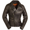 The Monte Carlo Women's Black Naked Leather Motorcycle Jacket Asymmetrical Zip Front