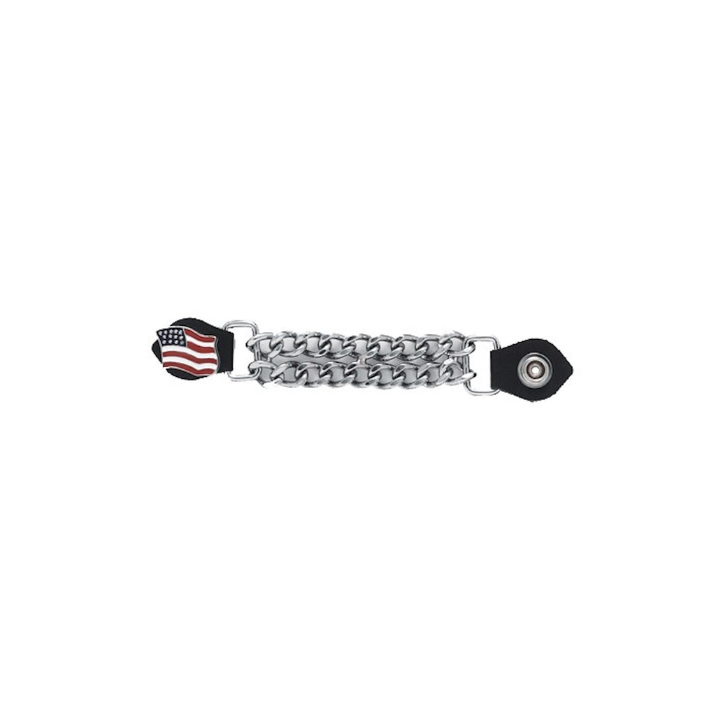 Motorcycle Vest Extender With Waving USA American Flag