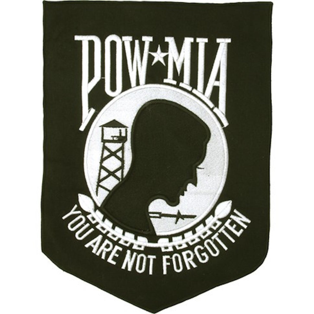 POW/MIA Banner Large Motorcycle Vest Patch 11.5" x 8.5"