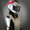 White Motorcycle Helmet Bow