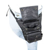 Premier Black Leather Multi Pocket Thigh Tactile Leg Bag with Gun Pocket