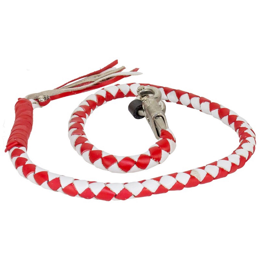 Red And White Get Back Whip For Motorcycles