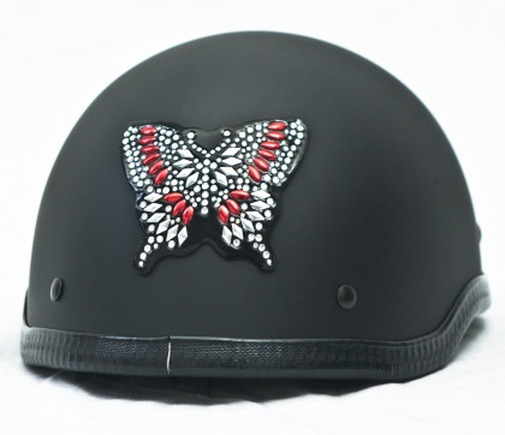 Red Butterfly Rhinestone Helmet Patch