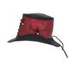 Red and Black Leather Deadman Top Hat