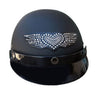 Winged Heart Rhinestone Motorcycle Helmet Patch
