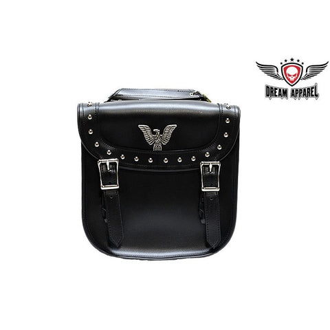 PVC Waterproof Motorcycle Saddlebag with Quick-Release, Studs 11"x4"x11