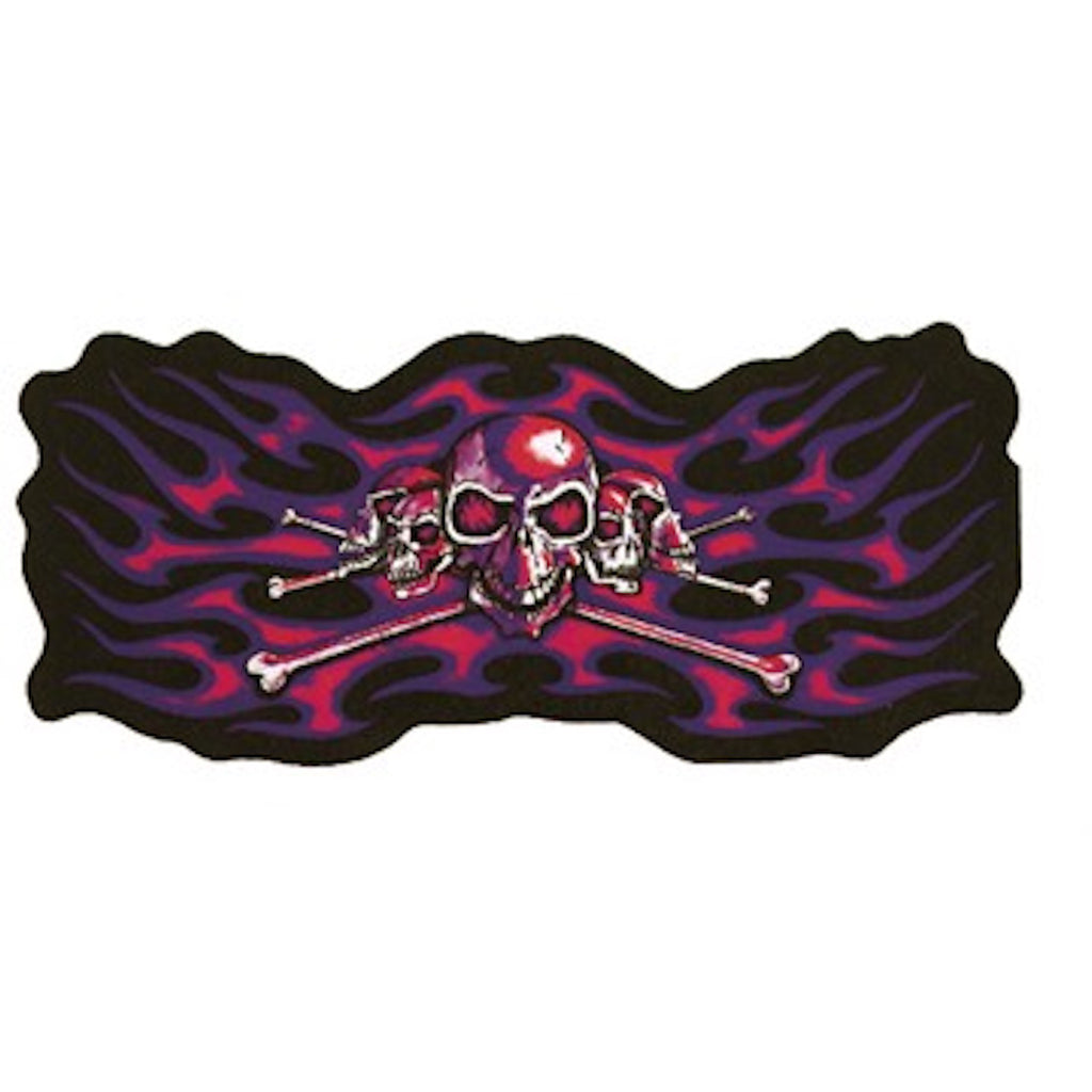 Purple Skeleton Heads With Flames Large Motorcycle Vest Patch 5"x10"